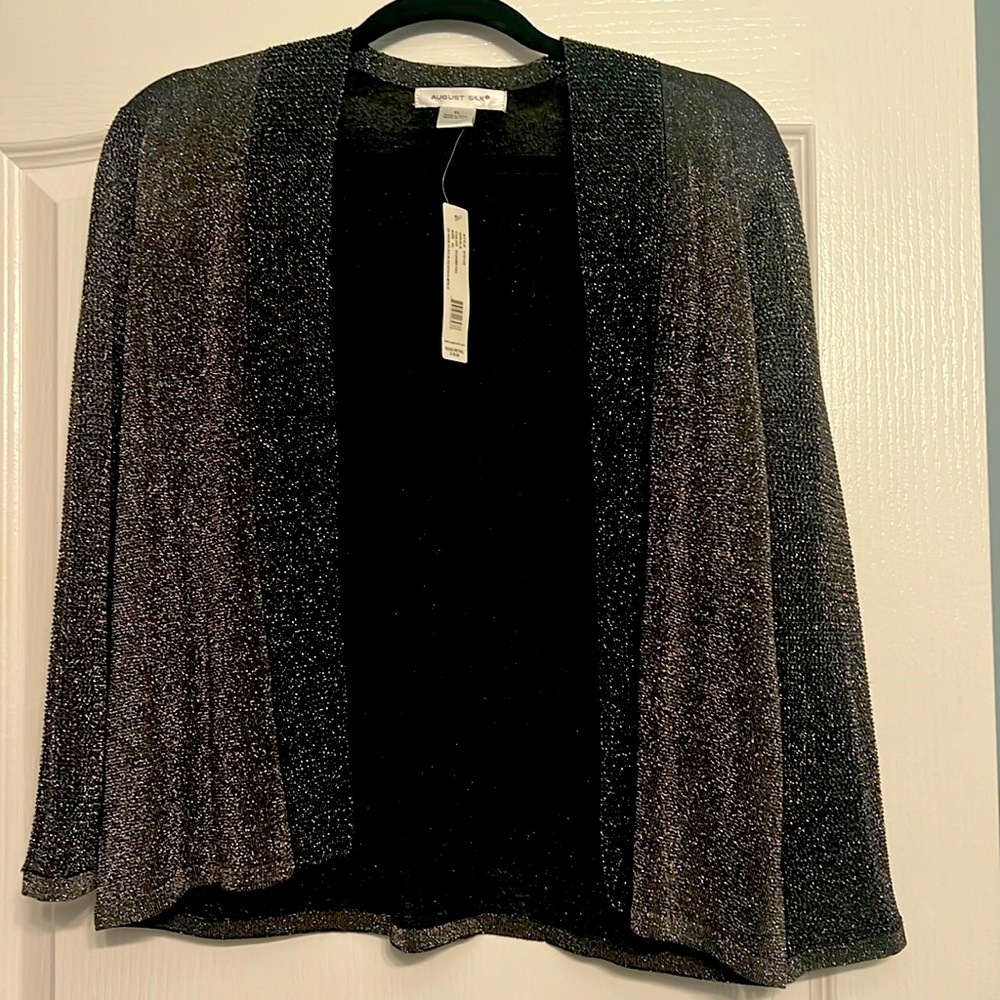 NWT - August Silk Grey Metallic Topper - Size XL